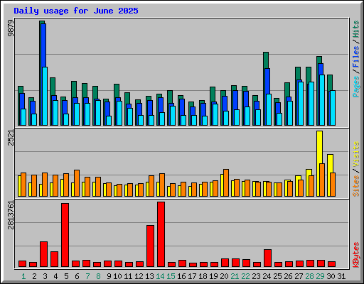 Daily usage for June 2025