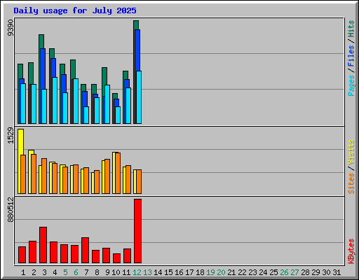 Daily usage for July 2025